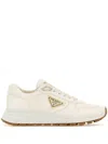 Prada Nappa Leather Low-top Sneakers In White