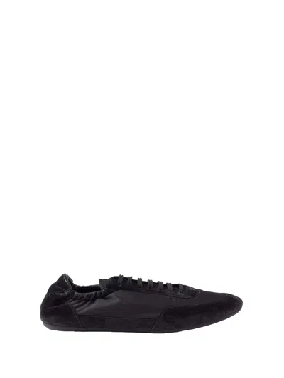 Prada Collapse Re-nylon And Suede Sneakers In Black