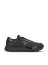 Prada Prax 01 Re-nylon And Brushed Leather Sneakers In Black