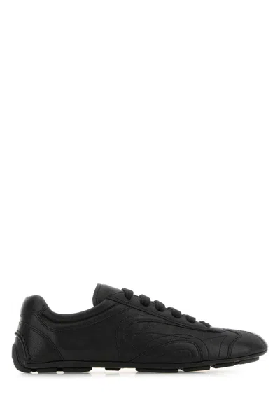 Prada Black Leather Sneakers