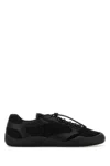 Prada Speedrock Leather And Mesh Fabric Sneakers In Black