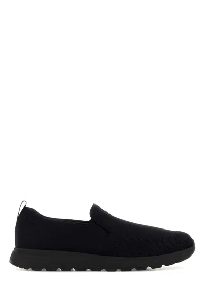 Prada Navy Blue Solid Sneakers