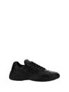 Prada Fabric And Leather America S Cup Sneakers In Black