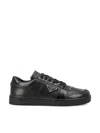 Prada Low Black Re-nylon And Leather Trainer In Black