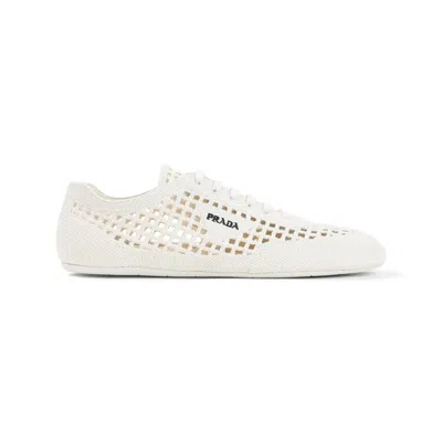 Prada Sneakers Collapse In Crochet In White