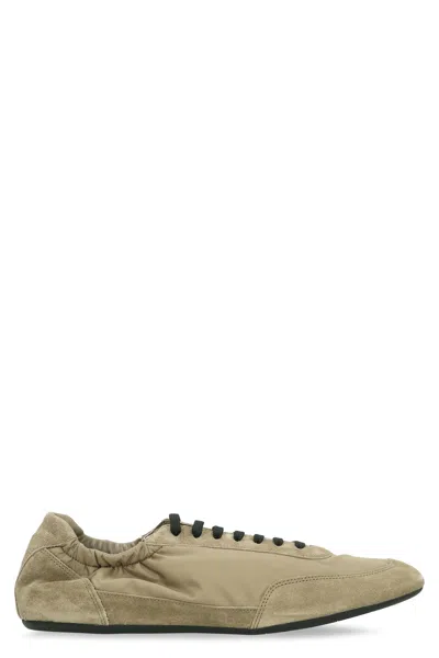 Prada Sneakers Collapse In Re-nylon And Suede Leather In Neutral