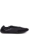 Prada Collapse Re-nylon And Suede Elasticized Sneakers In Black