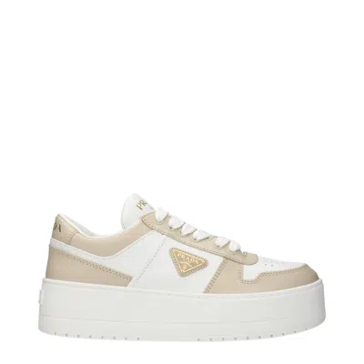 Prada Sneakers Downtown Bold Women's Leather White/desert In Neutral