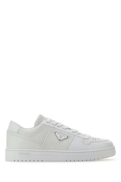 Prada Sneakers Downtown In Pelle Bianca Uomo