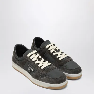 PRADA SNEAKERS DOWNTOWN IN RE-NYLON AND GRAY SUEDE