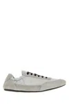 Prada Grey Re-nylon And Suede Collapse Sneakers In Gray