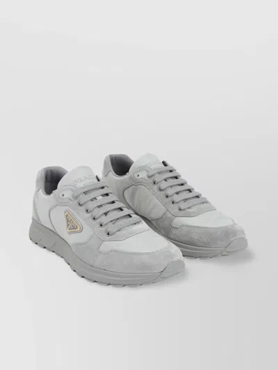 Prada Sneakers Grey Polyamide Suede Accents In Gray