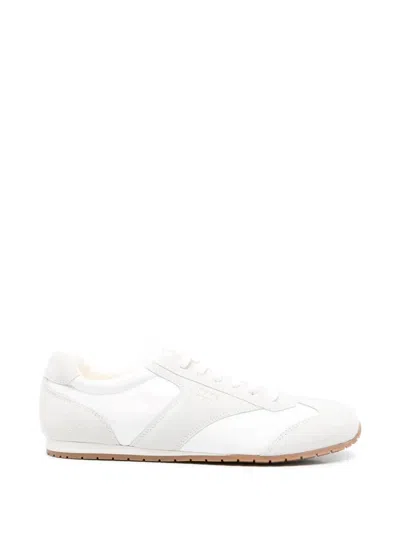 Prada Fabric And Suede Sneakers In White
