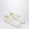 Prada Sneakers Ivory In Hammered Leather In Multi
