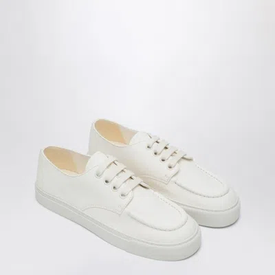 PRADA PRADA  SNEAKERS IVORY IN HAMMERED LEATHER