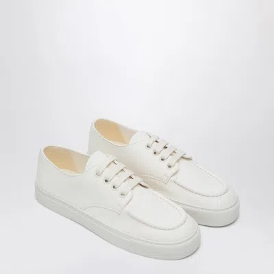 Prada Sneakers Ivory In Hammered Leather In White