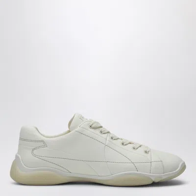 Prada Lane Leather Low-top Sneakers In White
