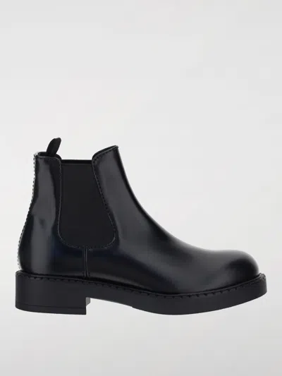 Prada Brushed Chelsea Boots In Black