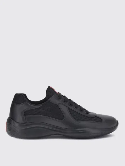 Prada Black Leather New Americas Cup Sneakers
