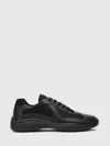 Prada Technical Sneakers Mesh Panels Rubber Sole In Black