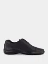 Prada Leather Loafers With Rubber Sole In Black