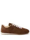 Prada Cocoa-coloured Sneakers In Suede Leather In Multi