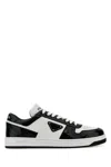 Prada Two Tone Leather Downtown Sneakers In Multi