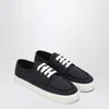 Prada Low Profile Round Toe Sneakers With Textured Finish