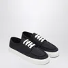 Prada Sneakers Navy Blue In Cotton Canvas In Black