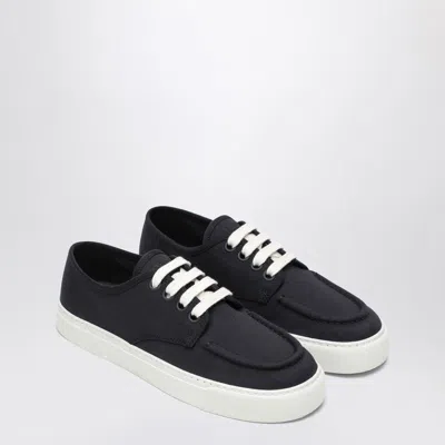 Prada Sneakers Navy Blue In Cotton Canvas In Multi