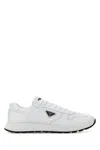 Prada Sneakers Prax 2.0 Bianche In Nylon E Pelle  Uomo