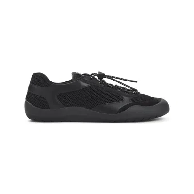 Prada Sneakers Speedrock In Leather And Mesh Fabric In Black