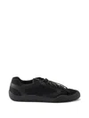 Prada Speedrock Leather And Mesh Fabric Sneakers In Black
