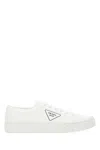 Prada White Gabardine Wheel Sneakers