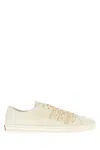Prada Low Profile Round Toe Rubber Sole Sneakers In Neutral