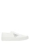 Prada White Gabardine Wheel Sneakers In White