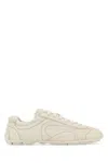 Prada Montecarlo Re-edition 2005 Antiqued Nappa Leather Sneakers In White