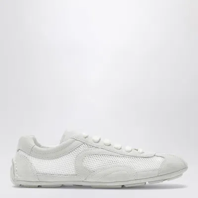 Prada Montecarlo Re-edition 2005 Suede And Mesh Sneakers In White
