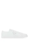 Prada Brushed Leather Low-top Sneakers In White