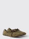Prada Vintage-finished Canvas Sneakers For Women In Green