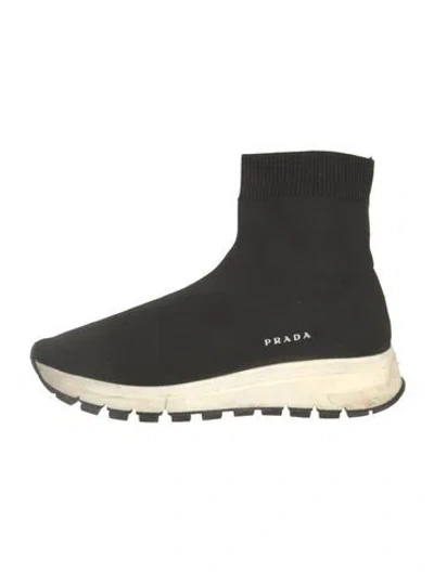 Pre-owned Prada Sock Boots In Black