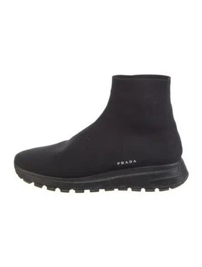 Pre-owned Prada Sock Boots In Black