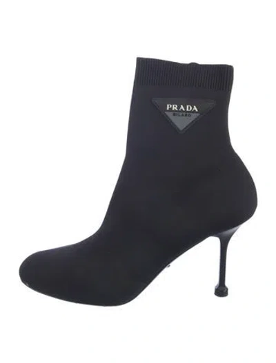 Pre-owned Prada Sock Boots In Black