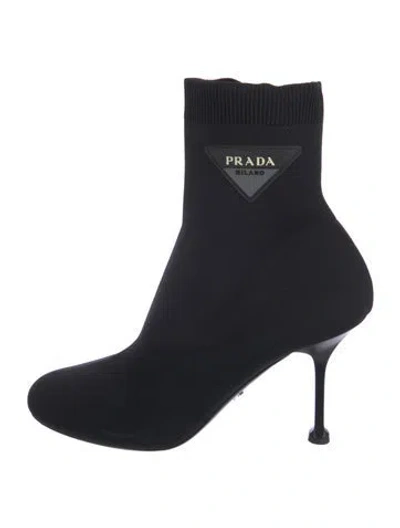 Pre-owned Prada Sock Boots In Black