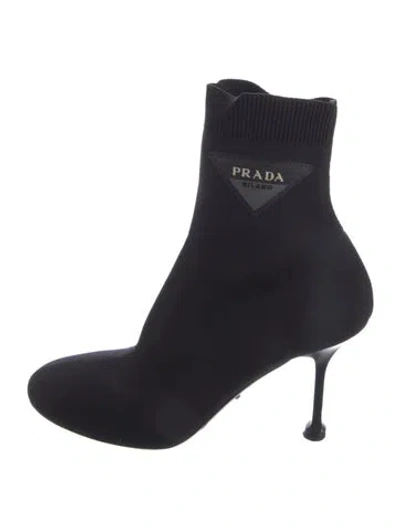 Pre-owned Prada Sock Boots In Black