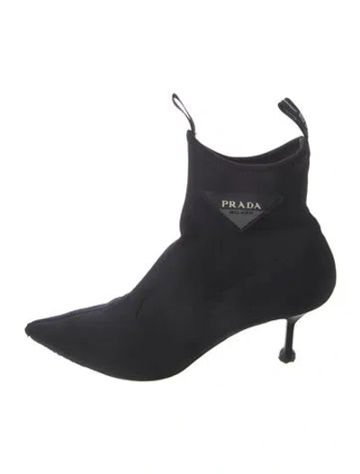 Pre-owned Prada Sock Boots In Black