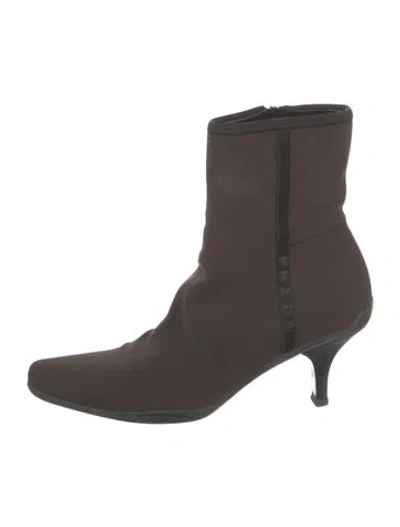 Pre-owned Prada Sock Boots In Brown
