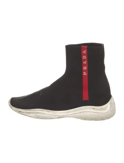 Pre-owned Prada Sock Sneakers In Black