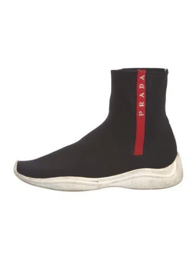 Pre-owned Prada Sock Sneakers In Black