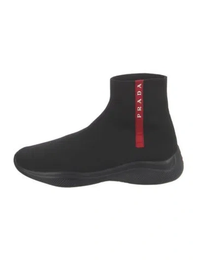 Pre-owned Prada Sock Sneakers In Black